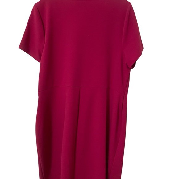 “Connected Apparel” Elegant Pink Short Sleeve Dress with Knot Detail - 20W - Picture 2 of 8